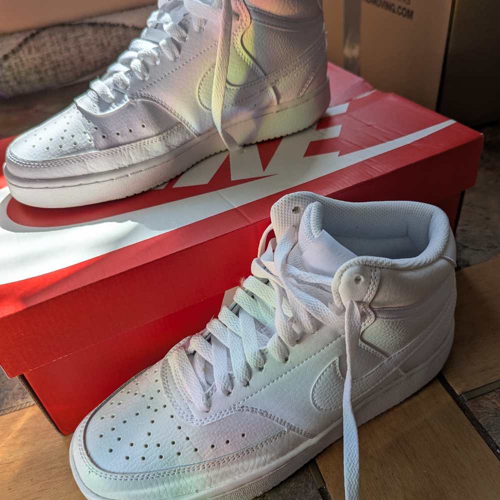 Nike Court Vision Mid Sneakers in White